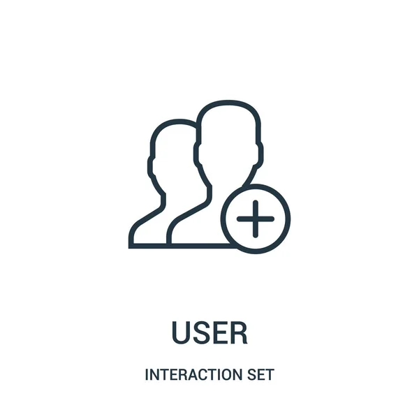 User icon vector from interaction set collection. Illustration vectorielle d'icône de contour d'utilisateur de ligne mince . — Image vectorielle