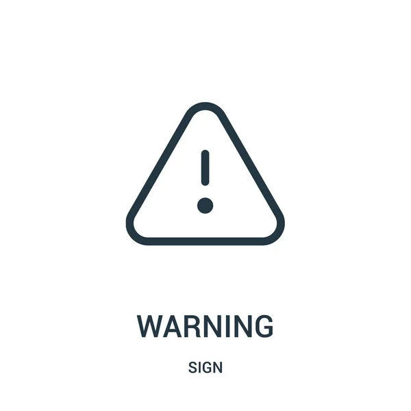 Icône d'avertissement vecteur de la collection de signes. Illustration vectorielle d'icône d'avertissement de ligne mince . — Image vectorielle