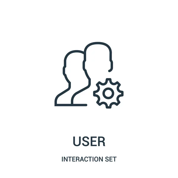 User icon vector from interaction set collection. Illustration vectorielle d'icône de contour d'utilisateur de ligne mince . — Image vectorielle