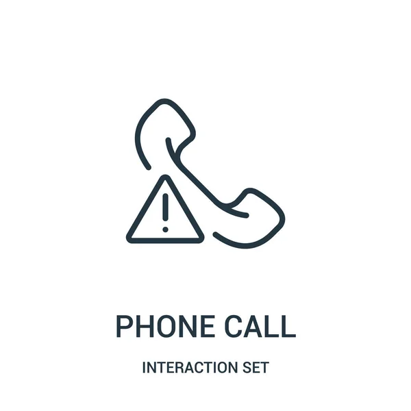 Вектор значков телефонных звонков из коллекции наборов взаимодействий. Изображение вектора значка тонкой линии телефонного звонка . — стоковый вектор