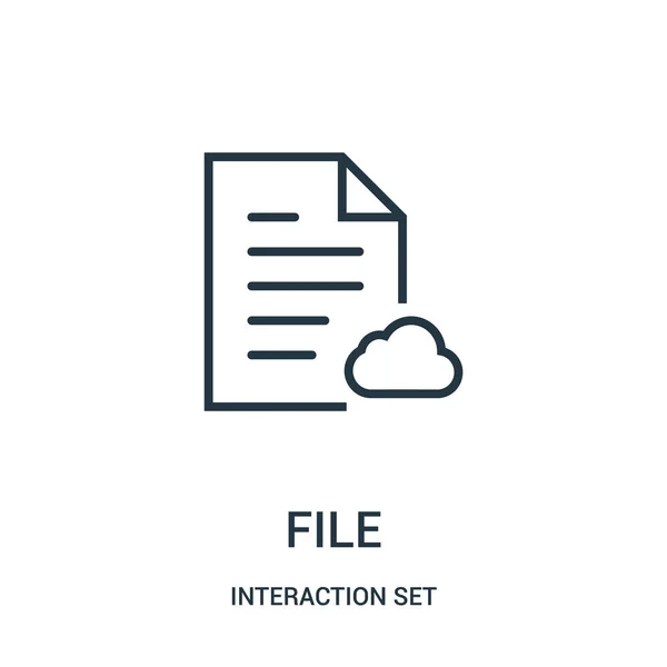 Fichier icône vecteur de l'interaction ensemble collection. Illustration vectorielle d'icône de contour de fichier ligne mince . — Image vectorielle