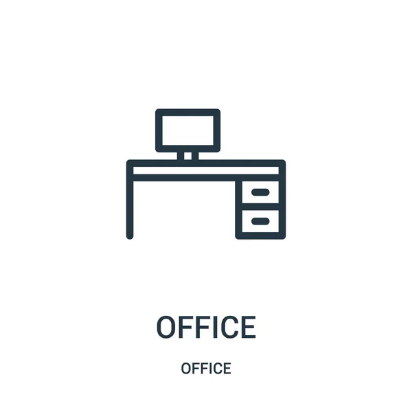 Vettore icona dell'ufficio dalla collezione ufficio. Illustrazione vettoriale dell'icona del contorno dell'ufficio sottile . — Vettoriale Stock
