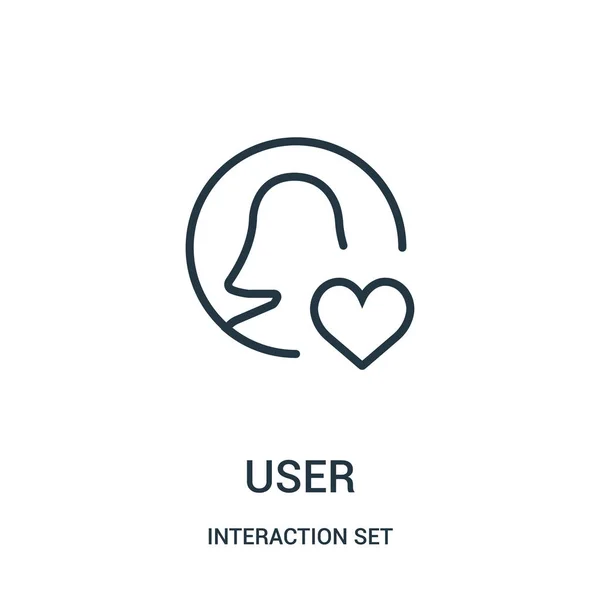 User icon vector from interaction set collection. Illustration vectorielle d'icône de contour d'utilisateur de ligne mince . — Image vectorielle