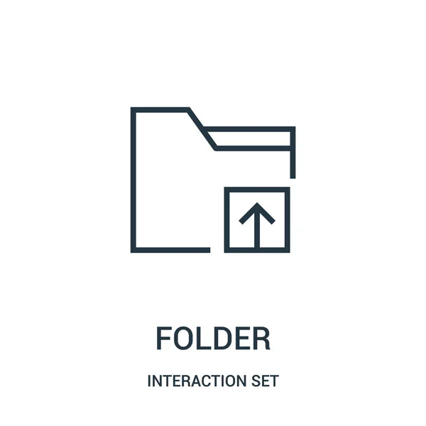 Dossier icône vecteur de l'interaction ensemble collection. Illustration vectorielle d'icône de contour de dossier de ligne mince . — Image vectorielle
