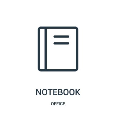 defter simge vektör office koleksiyonundan. İnce çizgi defter anahat simgesini vektör çizim.