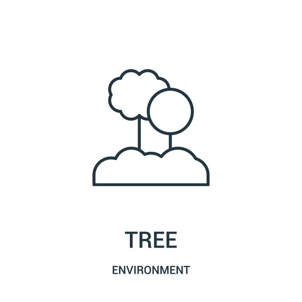 Árvore vetor ícone da coleção de ambiente. Linha fina árvore esboço ícone vetor ilustração . —  Vetores de Stock