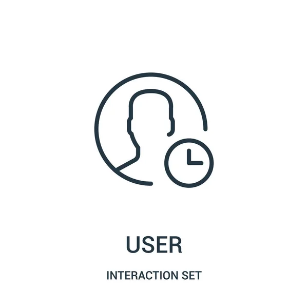 User icon vector from interaction set collection. Illustration vectorielle d'icône de contour d'utilisateur de ligne mince . — Image vectorielle