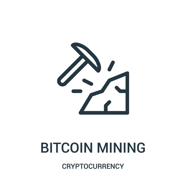 Vetor ícone de mineração bitcoin da coleção criptomoeda. Linha fina bitcoin mineração esboço ícone vetor ilustração . — Vetor de Stock