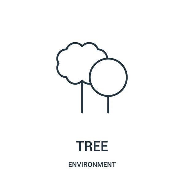 Baum-Icon-Vektor aus der Umwelt-Sammlung. dünne Linie Baum Umriss Symbol Vektor Illustration. — Stockvektor