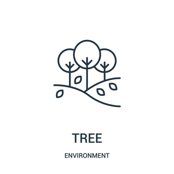 Árvore vetor ícone da coleção de ambiente. Linha fina árvore esboço ícone vetor ilustração . — Vetor de Stock
