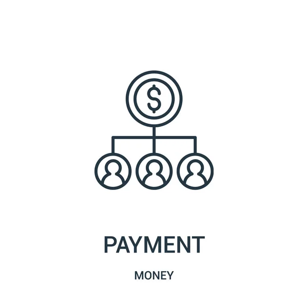 Icône de paiement vecteur de collecte d'argent. Illustration vectorielle d'icône de contour de paiement en ligne mince . — Image vectorielle