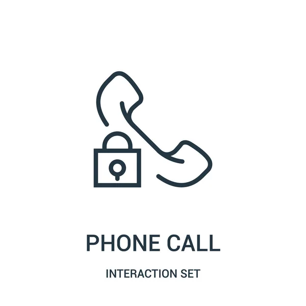 Phone call icon vector from interaction set collection. Thin line phone call outline icon vector illustration. — Stock Vector