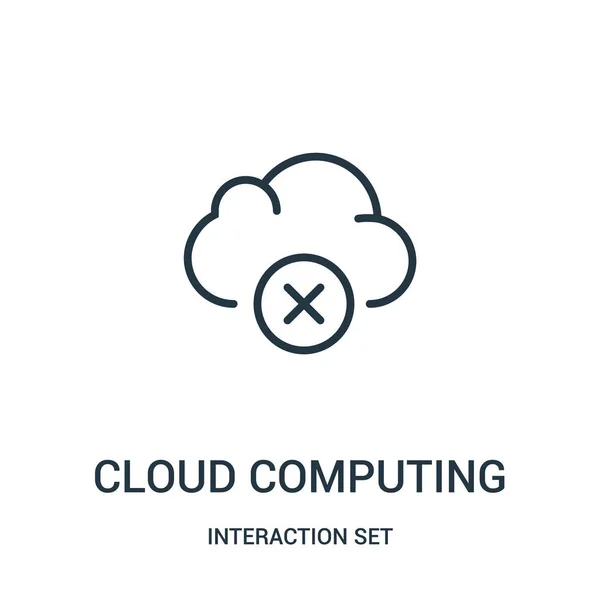 Cloud computing wektor od interakcji zestaw kolekcji. Cienka linia cloud computing konspektu ikona ilustracja wektorowa. — Wektor stockowy