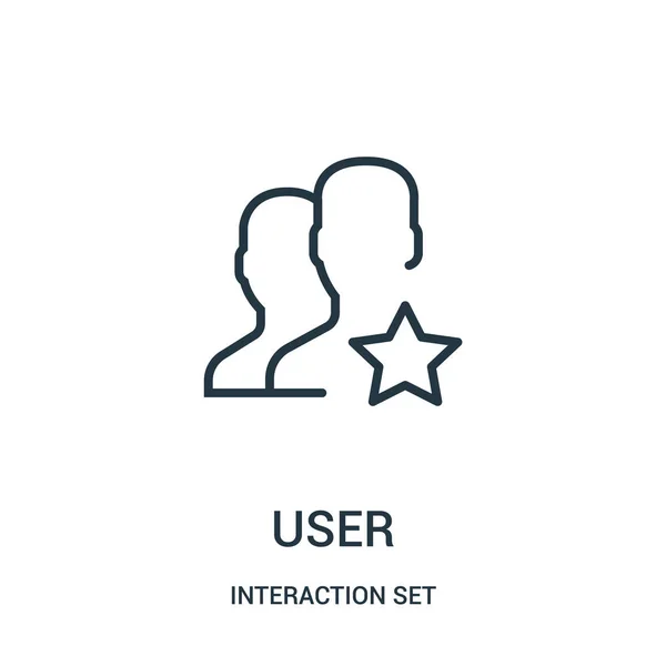 User icon vector from interaction set collection. Illustration vectorielle d'icône de contour d'utilisateur de ligne mince . — Image vectorielle