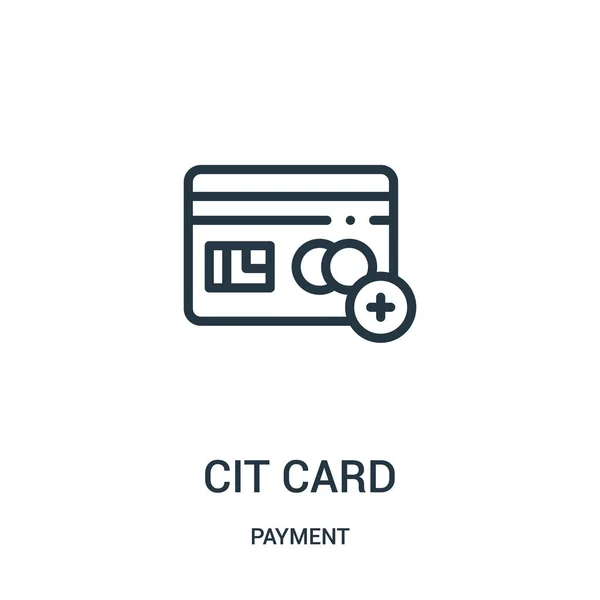 Kreditkarten-Icon-Vektor aus der Zahlungseintreibung. dünne Linie Kreditkarte Umriss Symbol Vektor Illustration. — Stockvektor