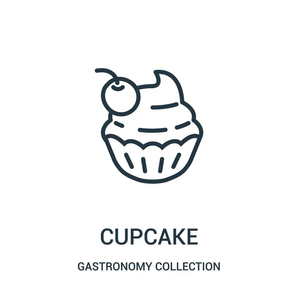 Cupcake icon vector from gastronomy collection collection. Thin line cupcake outline icon vector illustration. — Stock Vector