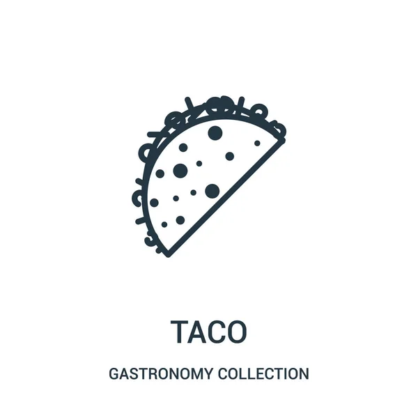 Іконка taco вектор з колекції гастрономії. Тонка лінія taco контур значок Векторні ілюстрації . — стоковий вектор