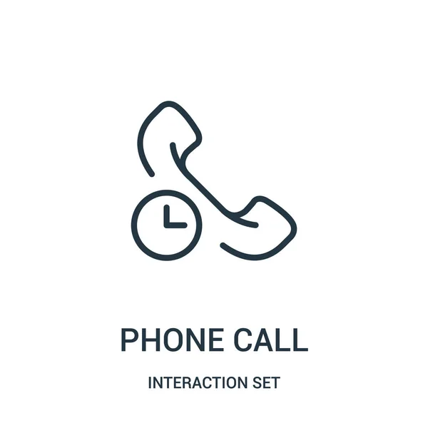Phone call icon vector from interaction set collection. Thin line phone call outline icon vector illustration. — Stock Vector