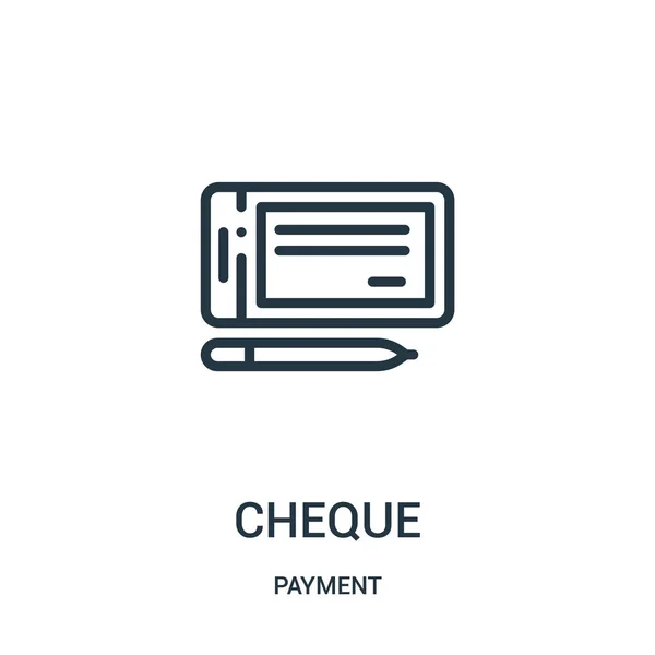 Icône de chèque vecteur de collecte de paiement. Illustration vectorielle du contour des chèques à lignes minces . — Image vectorielle
