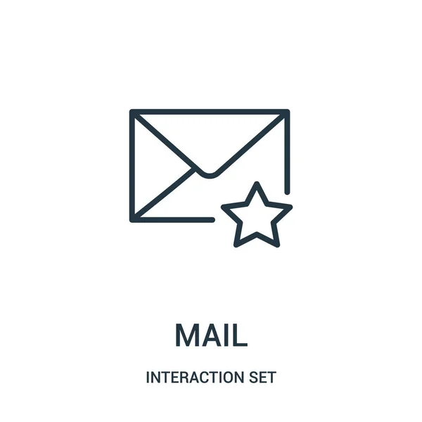 Vetor de ícone de email da coleção de conjuntos de interação. Linha fina mail esboço ícone vetor ilustração . — Vetor de Stock