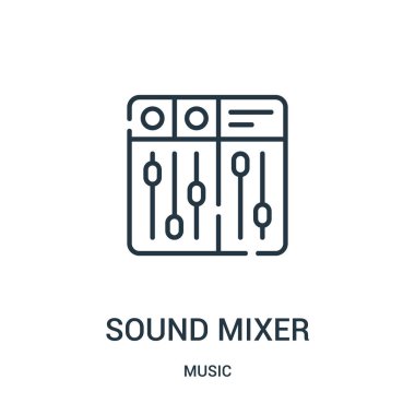 ses karıştırıcı simge vektör müzik koleksiyonundan. İnce çizgi ses mikseri anahat simgesini vektör çizim.