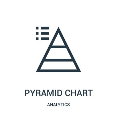piramit grafik simge vektör analytics koleksiyonundan. İnce çizgi piramit grafik anahat simgesini vektör çizim.