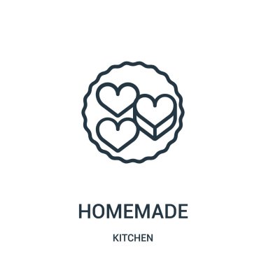 ev yapımı simge vektör mutfak koleksiyonundan. İnce çizgi ev yapımı anahat simgesini vektör çizim.