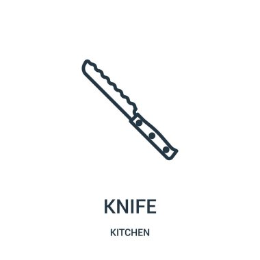 bıçak simge vektör mutfak koleksiyonundan. İnce çizgi bıçak anahat simgesini vektör çizim.
