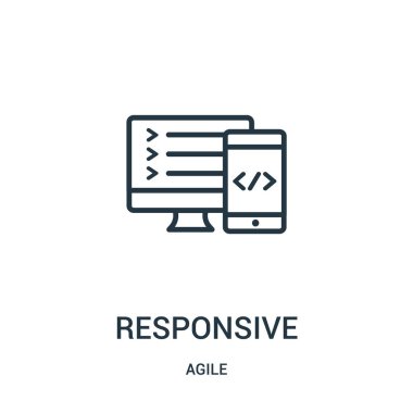 duyarlı simge vektör çevik koleksiyonundan. İnce çizgi duyarlı anahat simgesini vektör çizim.