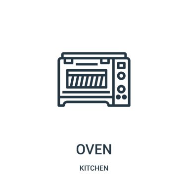 fırın simge vektör mutfak koleksiyonundan. İnce çizgi fırın anahat simgesini vektör çizim.
