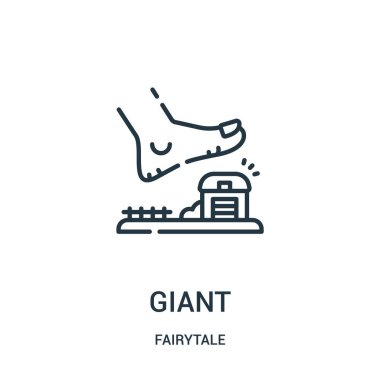 Dev simge vektör fairytale koleksiyonundan. İnce çizgi dev anahat simgesini vektör çizim.