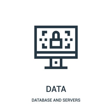 veri simge vektör veritabanı ve sunucuları koleksiyonundan. İnce çizgi veri simge vektör çizim anahattını oluşturma.