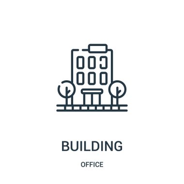 simge vektör office koleksiyonundan bina. İnce çizgi anahat simgesini vektör çizim oluşturma.