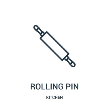 oklava simge vektör mutfak koleksiyonundan. İnce çizgi oklava anahat simgesini vektör çizim.