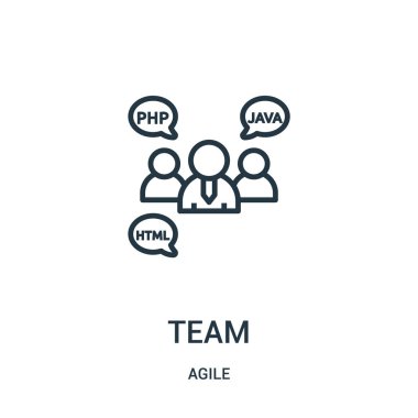 takım simge vektör çevik koleksiyonundan. İnce çizgi takım anahat simgesini vektör çizim.