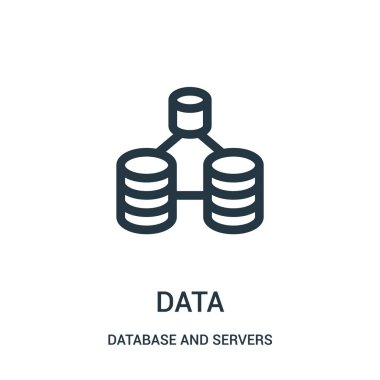 veri simge vektör veritabanı ve sunucuları koleksiyonundan. İnce çizgi veri simge vektör çizim anahattını oluşturma.