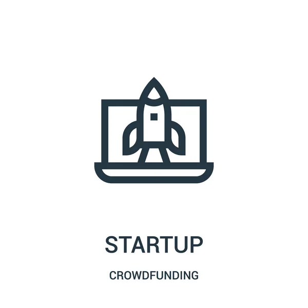 startup icon vector from crowdfunding collection. Thin line startup outline icon vector illustration.