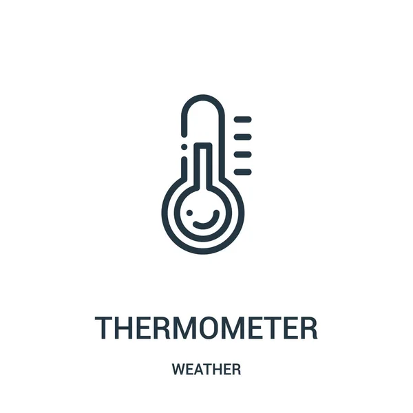 Thermometer-Symbolvektor aus der Wettersammlung. dünne Linie Thermometer umreißen Symbol Vektor Illustration. — Stockvektor