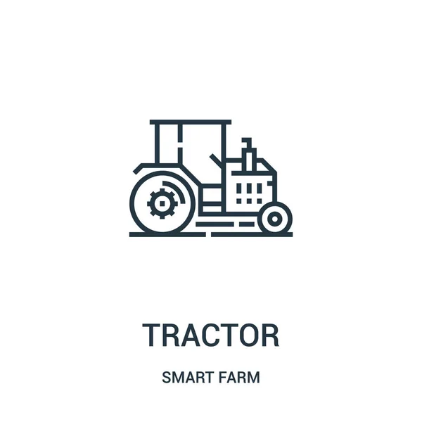 Вектор значков трактора из коллекции умных ферм. Иллюстрация вектора контура тонкой линии трактора . — стоковый вектор