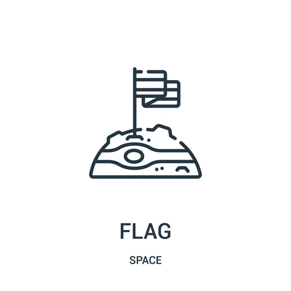 Flag icon vector da coleção espacial. Linha fina bandeira esboço ícone vetor ilustração . — Vetor de Stock