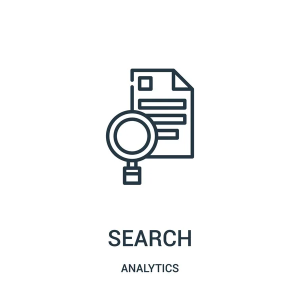 Vecteur d'icônes de recherche de la collection analytique. Illustration vectorielle d'icône de contour de recherche en ligne mince . — Image vectorielle