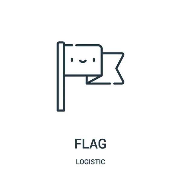 Flag icon vector da coleção logística. Linha fina bandeira esboço ícone vetor ilustração . — Vetor de Stock