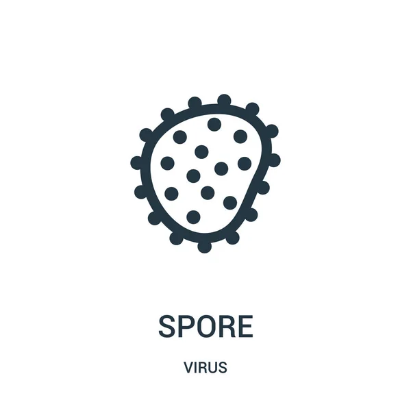 Spore simge vektör virüs koleksiyonundan. İnce çizgi spore anahat simgesini vektör çizim.