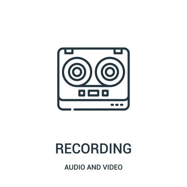 Pictogram vector uit de collectie van audio- en video-opname. Dunne lijn opnemen overzicht pictogram vectorillustratie. — Stockvector