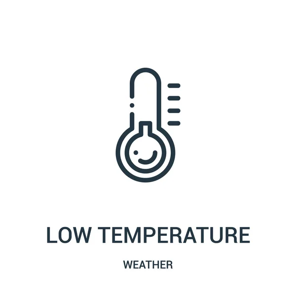 低温图标矢量从天气收集。细线低温轮廓图标向量例证. — 图库矢量图片