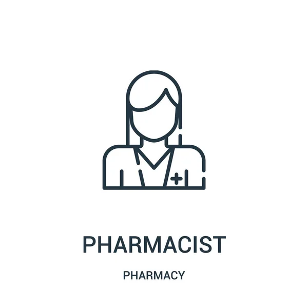 Vector icono farmacéutico de la colección de farmacia. Línea delgada farmacéutico esquema icono vector ilustración . — Vector de stock