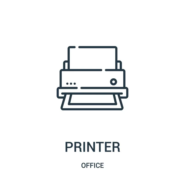 Вектор значка принтера з офісної колекції. Тонка лінія принтера контур піктограми Векторні ілюстрації . — стоковий вектор