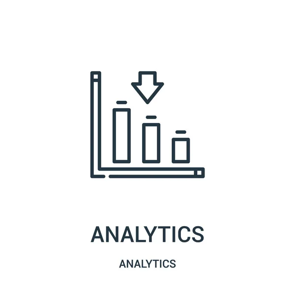 Analytics icon vector from analytics collection. Illustration vectorielle d'icône de contour d'analyse de ligne mince . — Image vectorielle