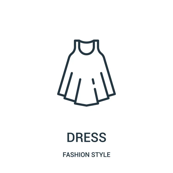Dress icon vector from fashion style collection. Thin line dress outline icon vector illustration. — Stock Vector