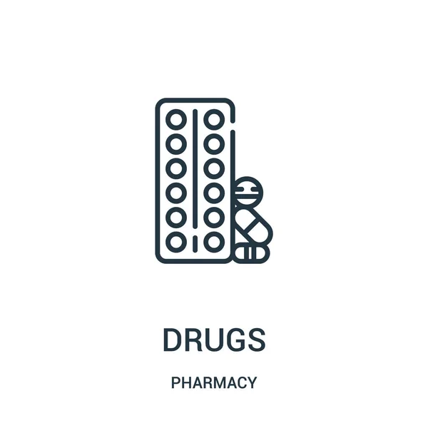 Drugs pictogram vector uit apotheek collectie. Dunne lijn drugs schetsen pictogram vectorillustratie. — Stockvector